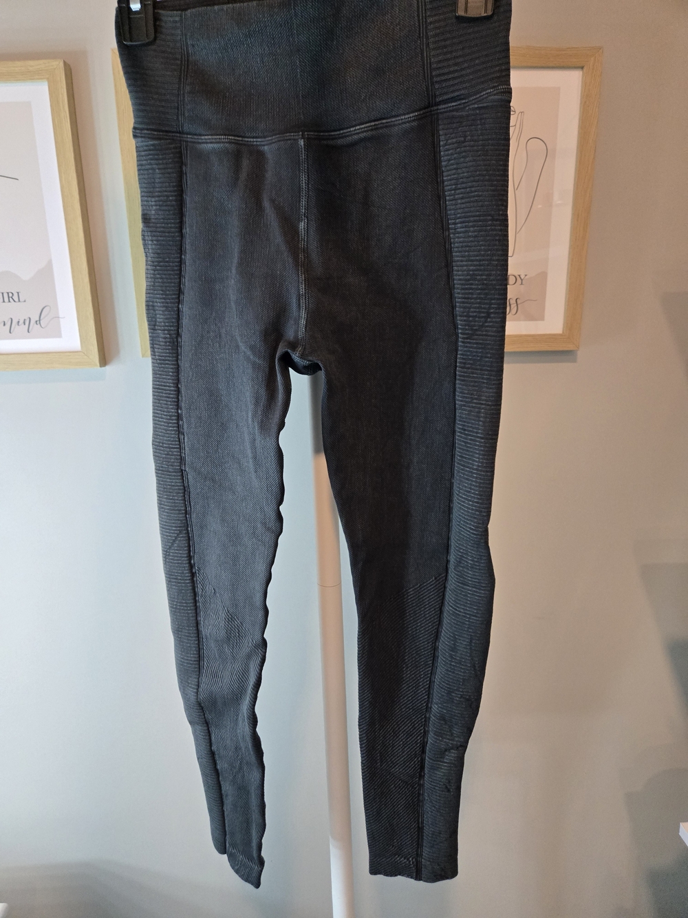 aerie Black Ribbed High-Waist Leggings